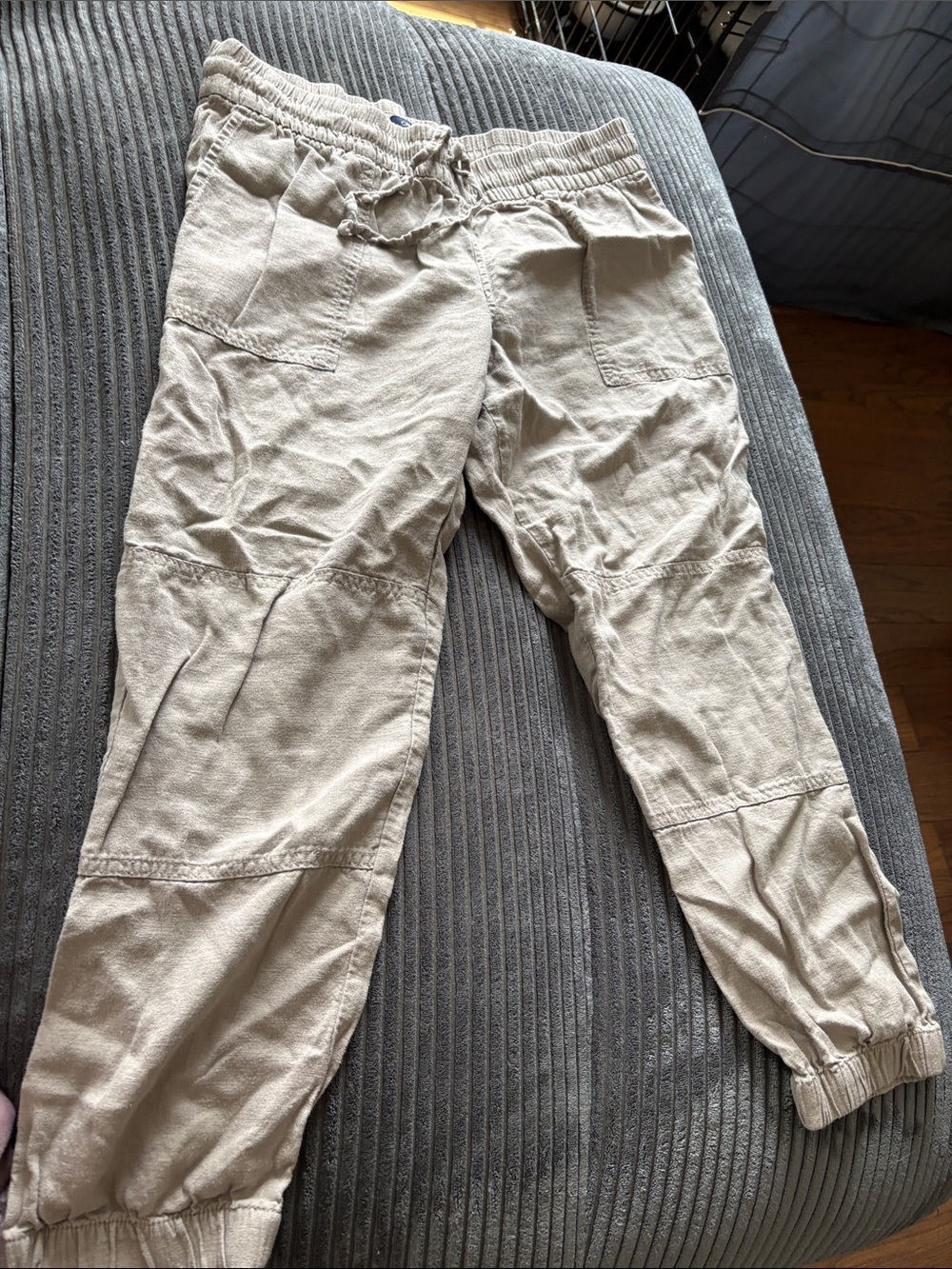 Calvin Klein Light Beige Drawstring Jogger Pants